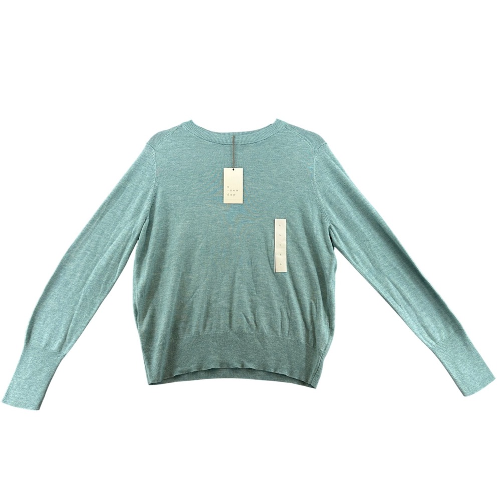 NWT A New Day Crewneck Sweater Classic Lightweight Knit Preppy Casual‎ Top Large